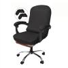 NeColorLife Velvet Office Chair Cover with Armrest Covers - Stretchable High Back Desk Computer Chair Slipcover for Large Rotating Boss Chairs (Large,Black) view 1