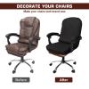 NeColorLife Velvet Office Chair Cover with Armrest Covers - Stretchable High Back Desk Computer Chair Slipcover for Large Rotating Boss Chairs (Large,Black) view 2