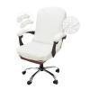 NeColorLife Velvet Office Chair Cover with Armrest Covers - Stretchable High Back Desk Computer Chair Slipcover for Large Rotating Boss Chairs (Large,Ivory White) view 1
