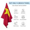 Vietnam Flag Beach Towel,Oversized Super Soft Ultra Thin Absorbent Beach Towels for Travel,Quick Dry Double-Faced Pile Towel for Women view 3