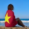 Vietnam Flag Beach Towel,Oversized Super Soft Ultra Thin Absorbent Beach Towels for Travel,Quick Dry Double-Faced Pile Towel for Women view 4