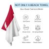 Singapore Flag Beach Towel,Oversized Super Soft Ultra Thin Absorbent Beach Towels for Travel,Quick Dry Double-Faced Pile Towel for Boys view 3