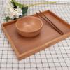 14.2x10.6inch Serving Tableware Storage Tray,Rectangle Wooden Tea Cup Tray,Handle Snack Tray for Coffee Tea at Home, Hotel Restaurant, Rectangle Wooden Tea Cup Tray,14.2x10.6inch ServinTray Tea T view 3