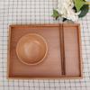 14.2x10.6inch Serving Tableware Storage Tray,Rectangle Wooden Tea Cup Tray,Handle Snack Tray for Coffee Tea at Home, Hotel Restaurant, Rectangle Wooden Tea Cup Tray,14.2x10.6inch ServinTray Tea T view 4