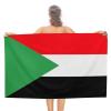 Sudan Flag Beach Towel,Oversized Super Soft Ultra Thin Absorbent Beach Towels for Travel,Quick Dry Double-Faced Pile Towel for Women view 1