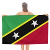 Saint Kitts and Nevis Flag Beach Towel,Oversized Super Soft Ultra Thin Absorbent Beach Towels for Travel,Quick Dry Double-Faced Pile Towel for Swim view 1