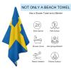 Swedish Flag Beach Towel,Oversized Super Soft Ultra Thin Absorbent Beach Towels for Travel,Quick Dry Double-Faced Pile Towel for Boys view 3