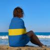 Swedish Flag Beach Towel,Oversized Super Soft Ultra Thin Absorbent Beach Towels for Travel,Quick Dry Double-Faced Pile Towel for Boys view 4