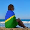 Solomon Islands Flag Beach Towel,Oversized Super Soft Ultra Thin Absorbent Beach Towels for Travel,Quick Dry Double-Faced Pile Towel for Men view 4