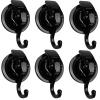 YSSILADI Heavy Duty Vacuum Suction Shower Hooks - Glass Suction Cup Bathroom Robe Hooks, Reusable, No Hole Punched, for Garland Decoration (Black, 6 Pack) view 1