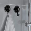 YSSILADI Heavy Duty Vacuum Suction Shower Hooks - Glass Suction Cup Bathroom Robe Hooks, Reusable, No Hole Punched, for Garland Decoration (Black, 6 Pack) view 2