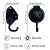 YSSILADI Heavy Duty Vacuum Suction Shower Hooks - Glass Suction Cup Bathroom Robe Hooks, Reusable, No Hole Punched, for Garland Decoration (Black, 6 Pack) view 4