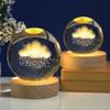 6/8cm Crystal Ball Quartz Glass with Light Moon Galaxy Astronaut Miniatures 3D Engraved Crystal Home Desktop Decoration,2,8cm view 1