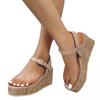 ZBYY Women's Platform Clear Wedge Heels Sandals Open Toe Ankle Strap Buckle Slingback Summer Platform Sandal Shoes view 2