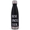 Elanze Designs Best Uncle Ever Black 17 ounce Stainless Steel Sports Water Bottle view 1