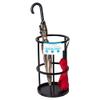 BIRDROCK HOME Circular Umbrella Holder with Removable Drip Tray - Stand for Umbrellas - Entryway - Decorative Metal Freestanding Rack Organizer - Cane Walking Stick Holder - Black view 1