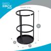 BIRDROCK HOME Circular Umbrella Holder with Removable Drip Tray - Stand for Umbrellas - Entryway - Decorative Metal Freestanding Rack Organizer - Cane Walking Stick Holder - Black view 3