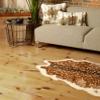Luxe Faux Cowhide Rug for Rustic and Western Decor | Low Pile Faux Fur Rug with Sunray Cow Print | Cruelty-Free Fade Resistant Living Room Rugs | 4-1/4 x 5 ft view 2
