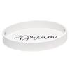 Elegant Designs HG2013-WDR Decorative 13.75'' Round Wood Serving Tray w/Handles, Dream, White Wash Dream view 1