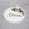 Elegant Designs HG2013-WDR Decorative 13.75'' Round Wood Serving Tray w/Handles, Dream, White Wash Dream view 2