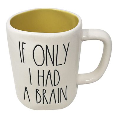 Rae Dunn Wizard of Oz Inspired Ceramic Coffee/Tea Mug (If Only I Had A Brain/Yellow Interior)