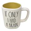 Rae Dunn Wizard of Oz Inspired Ceramic Coffee/Tea Mug (If Only I Had A Brain/Yellow Interior) view 1