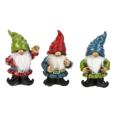 G Ganz Compatible for Ganz Home and Garden Little Good Luck Gnome Mini Figurines 3-Piece Set 2.12 H, Multi, ER68301 Multicolor 1.5inch W. x 2.12inch H.