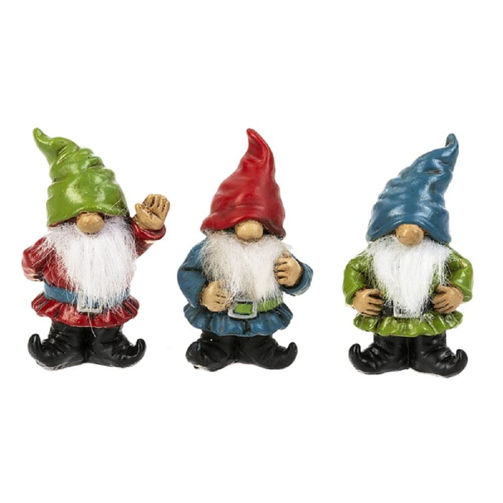 G Ganz Compatible for Ganz Home and Garden Little Good Luck Gnome Mini Figurines 3-Piece Set 2.12 H, Multi, ER68301 Multicolor 1.5inch W. x 2.12inch H.