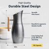 Invigorated Living Stainless Steel Water Pitcher with Lid, Ice Guard, Wooden Handle, Ideal for Cold and Fruit Infused Water (1.9L, No Filter) view 2
