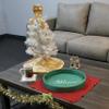 Elegant Designs HG2013-GBL Christmas Decorative 13.75'' Round Wood Serving Tray w/Handles, Green Believe view 3