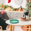 Elegant Designs HG2013-GBL Christmas Decorative 13.75'' Round Wood Serving Tray w/Handles, Green Believe view 4