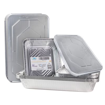IDL Packaging Aluminum Foil Pans with Lids, Deep - 15 pc Chafing Dish Set - 5 Full Size and 10 Half Size Steam Table Pans + Lids - Disposable Cookware for Catering, Buffet, Party, BBQ