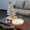 Elegant Designs HG2013-WBV Decorative 13.75" Round Wood Serving Tray w/Handles, White Wash Believe view 3