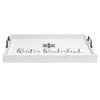Elegant Designs HG2000-WWW Christmas Decoration Decorative Wood Serving Tray w/Handles, 15.50'' x 12'', Winter Wonderland, White view 2