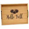 Elegant Designs HG2000-NHF Decorative Wood Serving Tray w/Handles, 15.50'' x 12'', Natural Hello Fall view 1