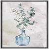 wall26 Framed Canvas Print Wall Art Grunge Pastel Watercolor Forest Plant Glass Vase Nature Wilderness Illustrations Modern Art Farmhouse/Country for Living Room, Bedroom, Office - 16"x24" Black view 1