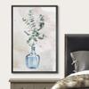 wall26 Framed Canvas Print Wall Art Grunge Pastel Watercolor Forest Plant Glass Vase Nature Wilderness Illustrations Modern Art Farmhouse/Country for Living Room, Bedroom, Office - 16"x24" Black view 3
