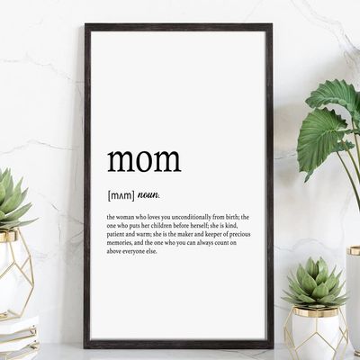 MG Global Mom Definition Poster - 20 Colors Option - 11x17 16x24 24x36 Meaningfull Art - Mom Gift - Gifts for Mom - Mum- Mother - Mom Art - Mom Print - Wall Art Decor
