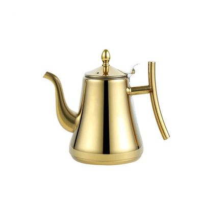 1L-1.5L Kettle Strainer Stainless Steel Teapot Polish Fashion Durable Coffee Cold Water Pot Home Tea Tool Induction Cooker Kettle (gold 1.5L)