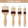Boao 4 Pcs Pastry Brush, Natural Bristle Basting Brush for Cooking and Baking, BBQ Brushes for Butter, Baster, Oil, Egg, Sauce, Turkey, Grilling, Marinade and Kitchen Food(1, 1.5, 2, 3 Inch) view 2