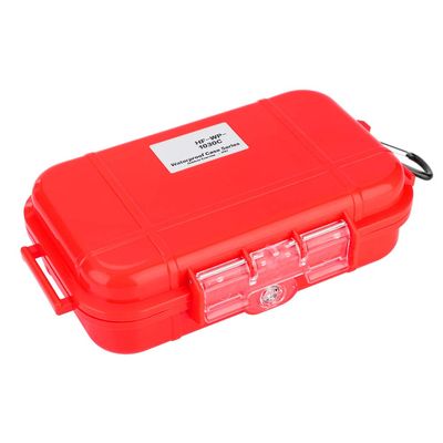 Hard Storage Case, Airtight Shockproof Protective Organizer for Outdoor Travel ABS Red 19 x 12 x 5 cm 1 Pack with Detachable Rubber Pad and Stainless Steel Fittings