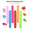 PAITUEND Marine Life Slap Bracelets Party Favors for Teens(6pack)-Jellyfish/Crab/Shark/Starfish/Turtle/Seahorse Goodie Bag Stuffers for Teens Marine Life Theme Party Supplies Carnival Prizes Suit view 3
