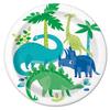 Heavy Duty Blue & Green Dinosaur Dessert Plates, 7 Inch, 24 Count view 1