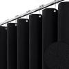 BTTN Extra Long Shower Curtain - 84 Inch Long Linen Textured Weighted Fabric Shower Curtain Set with 12 Plastic Hooks, Hotel Luxury Decorative Curtains for Bathroom Showers and Bathtubs - 72x84, Black view 1