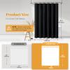 BTTN Extra Long Shower Curtain - 84 Inch Long Linen Textured Weighted Fabric Shower Curtain Set with 12 Plastic Hooks, Hotel Luxury Decorative Curtains for Bathroom Showers and Bathtubs - 72x84, Black view 3