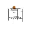 GRFIT Mobile Side Table Creative Small Coffee Table Double Metal Side Table Modern Minimalist Nordic Corner Table Small Apartment Living Room Home Sofa End Table view 1
