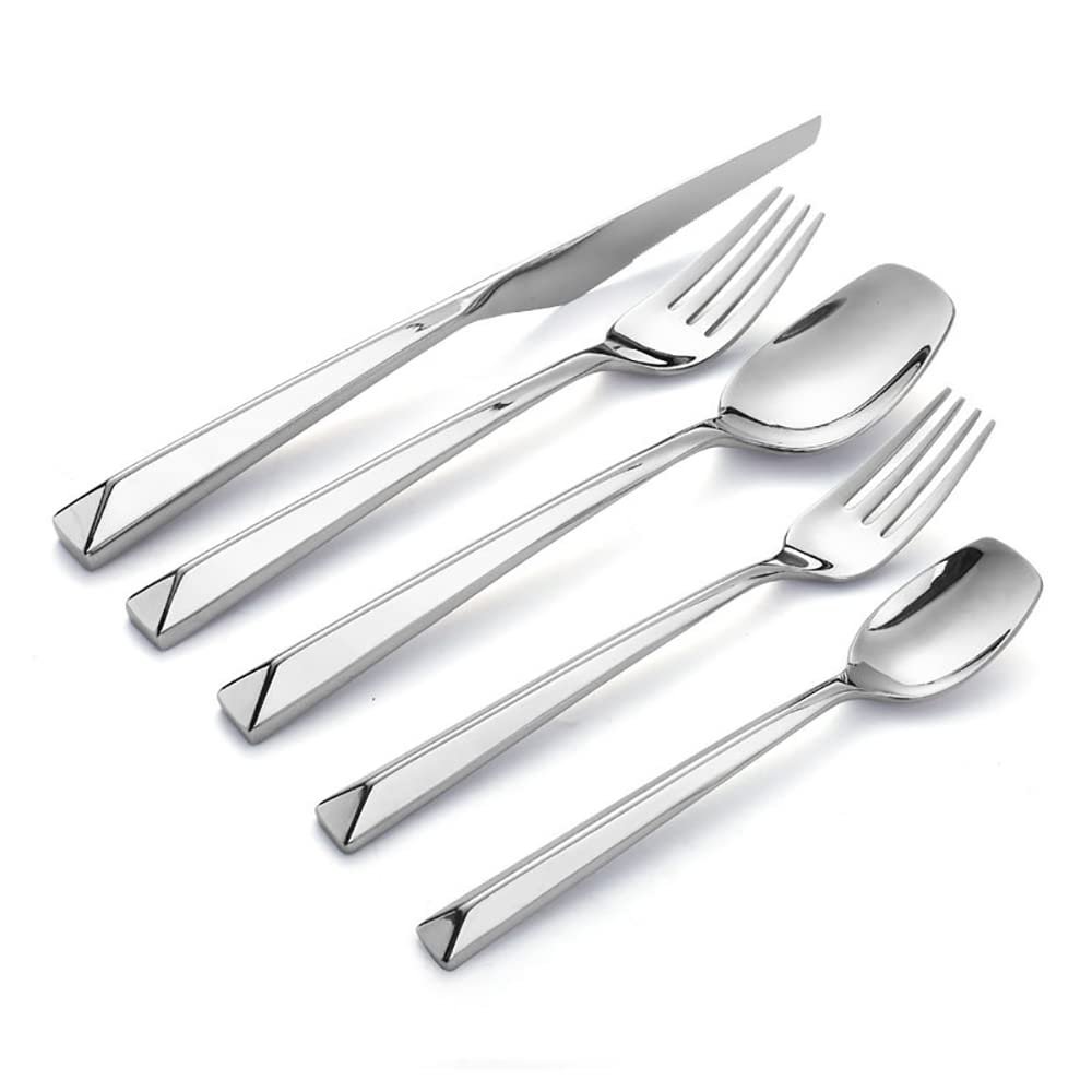 30-Piece Silverware Set, Stainless Steel Flatware Cutlery Set for 5 Utensil Sets with Knives Spoons Forks, Mirror Polished Dishwasher Safe for Modern Home Wedding Party Eating Utensils (30pcs, Silver)