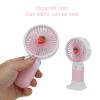 Mini Handheld Fan, USB Rechargeable Cartoon Strawberry Look Portable Fan with Removable Base for Home Office Outdoor view 2