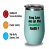 Accountant Teal Edition Wine Tumbler 12oz - Keep Calm And Let - Accounting Spreadsheet Audit Auditor office work cpa engineer tax finance administrative email view 3