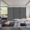 Spurgehom 3 Panel Rolling Room Divider, Folding Partition Privacy Screens, Freestanding Fabric Room Panel, Portable Folding Wall Divider for Office, Room, Restaurant, Hospital (Grey) view 2